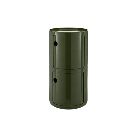 Portaoggetti Componibili New Big HIGH materiale plastico verde / 2 cassetti - Ø 42 x H 76,5 cm - Kartell