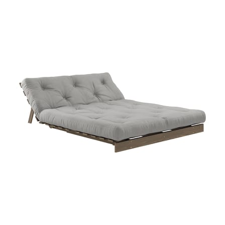 Schlafcouch Roots holz grau / B 140 cm - 3 Positionen / Struktur Braun - KARUP