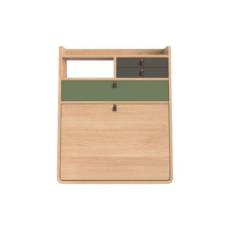 Secrétaire mural Gaston bois vert / L 60 x H 72 cm - Chêne - Hartô
