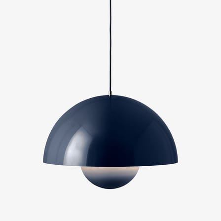 Suspension Flowerpot Big VP2 métal bleu / Ø 50 cm - By Verner Panton, 1968 - &tradition
