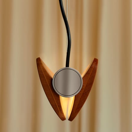Suspension Seki-Han bois naturel / Réédition 1963 - L 169 cm - Flos