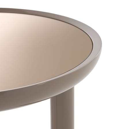 Table basse K-TOP beige / Ø 60 x H 50 cm - Plateau miroir - Kartell