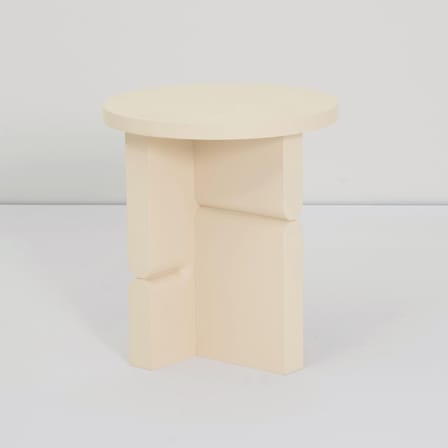 Table d'appoint Coloured Wood Noon bois blanc / Ø 38 x H 42,5 cm - NOBODINOZ