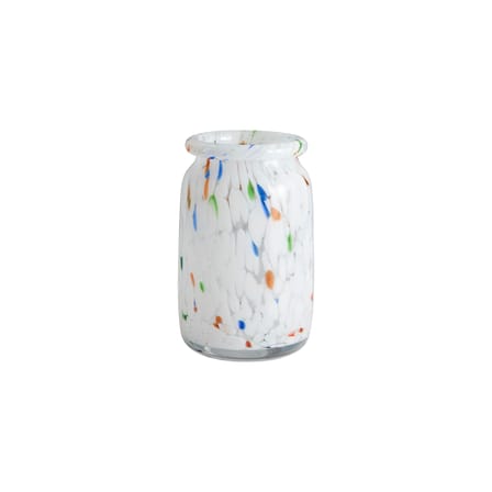 Vase Splash Roll Neck Medium verre blanc / Ø 14,5 x H 22,5 cm - Fait main - Hay