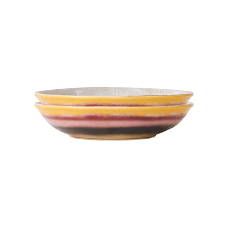 Set de 2 assiettes creuses 70s ceramics / Ø 21,7 cm - HK LIVING