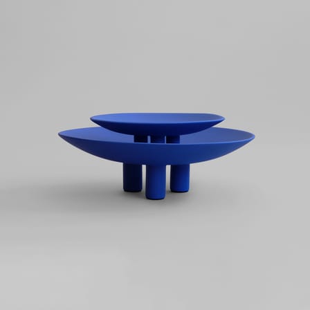 Centre de table Duck Big céramique bleu / Ø 45 x H 14 cm - 101 COPENHAGEN