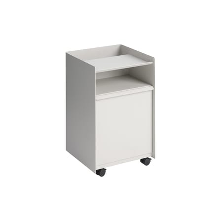 Desserte à roulettes Folded Low métal gris / 1 porte - H 61,5 cm - Muuto