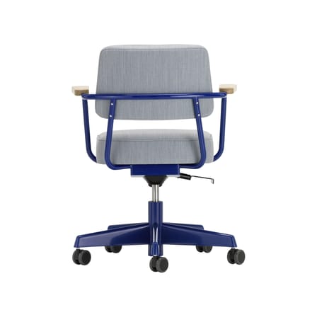 Fauteuil à roulettes Fauteuil Direction Pivotant métal tissu gris / Jean Prouvé, 1951 - Vitra