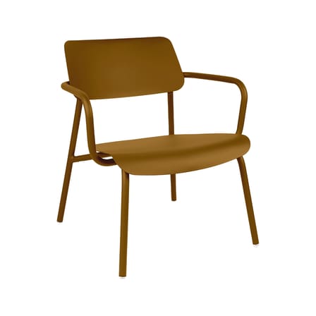 Fauteuil bas empilable Studie métal jaune - Fermob