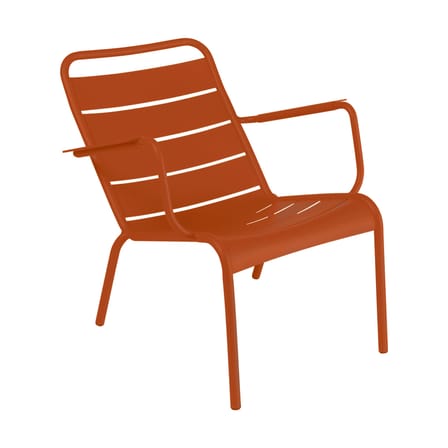 Fauteuil bas Luxembourg métal orange / Dossier incliné - Fermob
