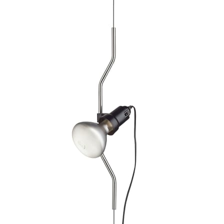 Lampadaire Parentesi métal rouge / Branchement secteur - Réédition 1971 - Flos