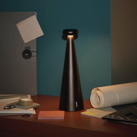 Lampe sans fil rechargeable Bedin LED métal marron - Alessi