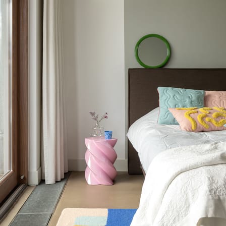 Miroir mural Churros vert / Ø 33.5 cm - & klevering