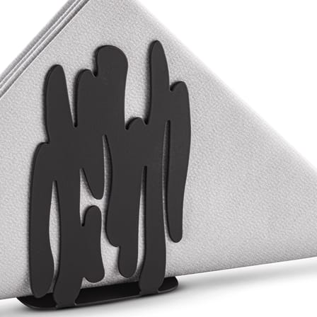 Porte-serviettes en papier Bark métal noir - Alessi