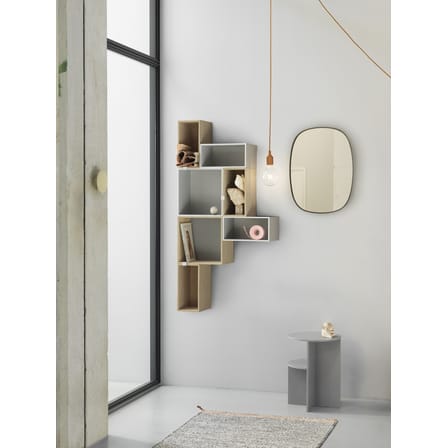 Mini Stacked Shelf natural wood / Medium carré 33x33 cm / Avec fond - Muuto