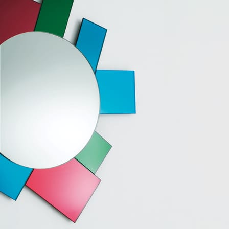 Specchio murale Gli Specchi di Dioniso 06 vetro multicolore / Ettore Sottsass - 63 x 72 cm - Glas Italia