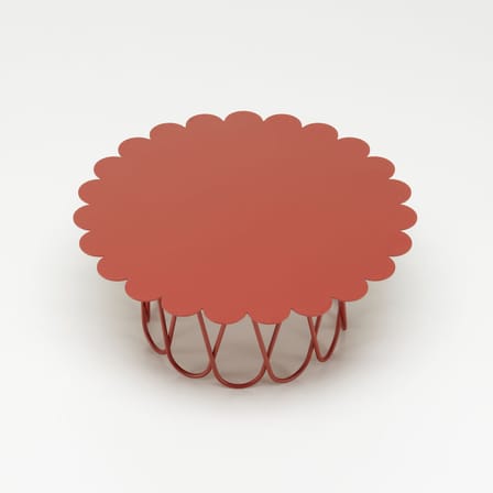Table basse Flower Small métal rouge / By Alexander Girard, 1977 - Ø 60 cm - Vitra