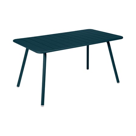 Table rectangulaire Luxembourg métal bleu / 143 x 80 cm (6 personnes)  - Trou parasol - Fermob