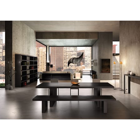 Table rectangulaire Tommaso métal noir /  180 x 90 cm - Zeus