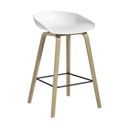 Tabouret de bar About a stool AAS 32 plastique blanc / H 65 cm - Hay