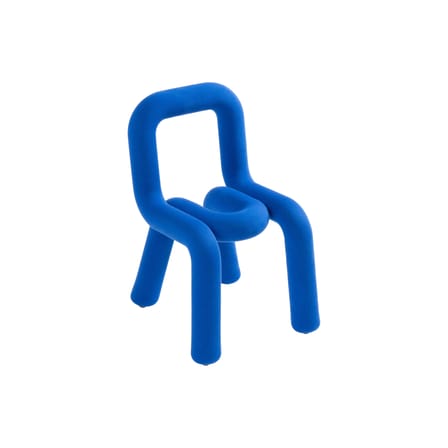 Chaise enfant Mini Bold tissu bleu / Rembourrée - Moustache