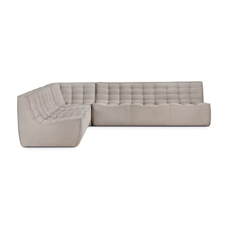 Canapé modulable N701 tissu beige / Module d'angle carré 90° - Coton recyclé - Ethnicraft