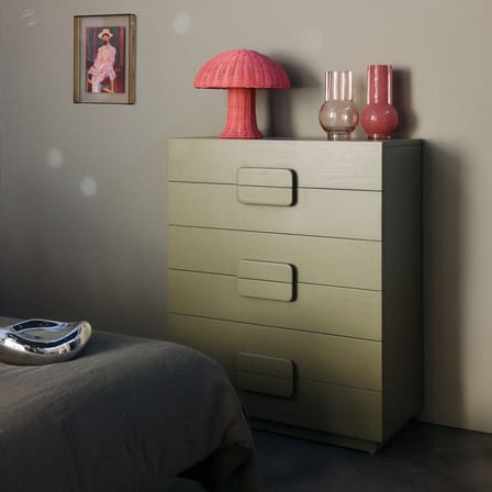 Commode Spacious bois vert / L 80 x P 40,5 x H 98 cm - HK LIVING
