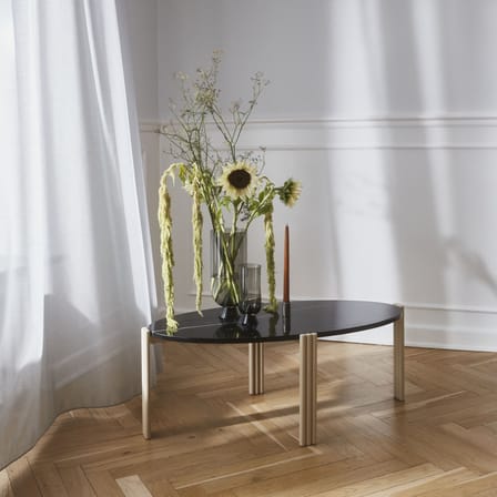 Couchtisch Tribus schwarz / Marmor - 92 x 47 x H 35 cm - AYTM