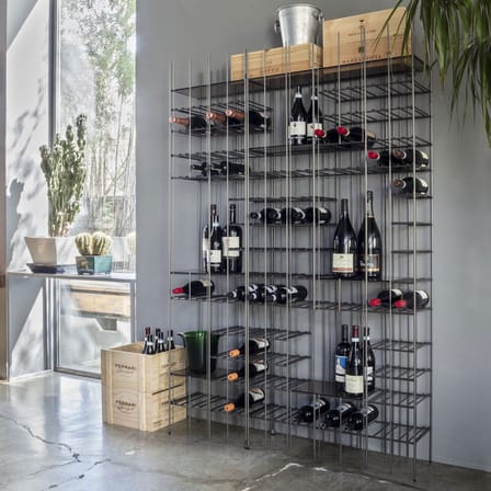 Etagère à vin Metrica C Wine marron métal / 34 bouteilles - L 45 x P 25 x H 190 cm - Mogg