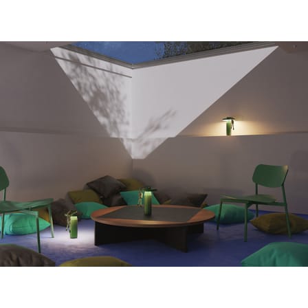 Fauteuil bas empilable Fromme métal vert / Aluminium - Petite Friture