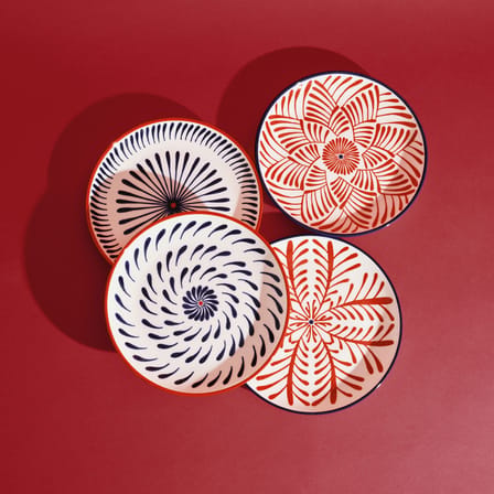 Bazaar Plate ceramic blue / Set of 4 - Ø 26.5 cm - Serax