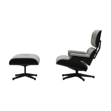 Set fauteuil & repose-pieds Lounge Chair & Ottoman tissu gris / Eames (1956) - Vitra