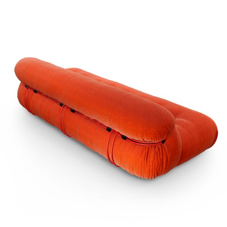 Sofa Soriana textil orange 3-Sitzer L 250 cm / Afra & Tobia Scarpa, 1969 - Bouclé-Stoff - CASSINA