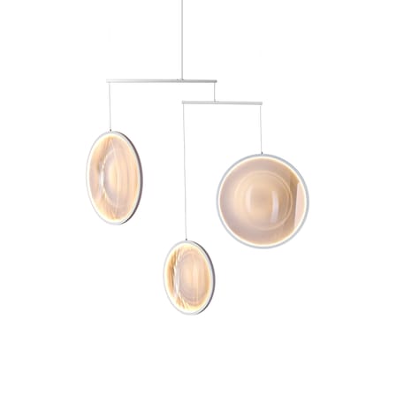 Sospensione Focus X3 metallo bianco / LED - L 99 x H 103 cm - DCW éditions