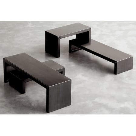Table basse Small Irony métal noir 68x20 cm - Zeus