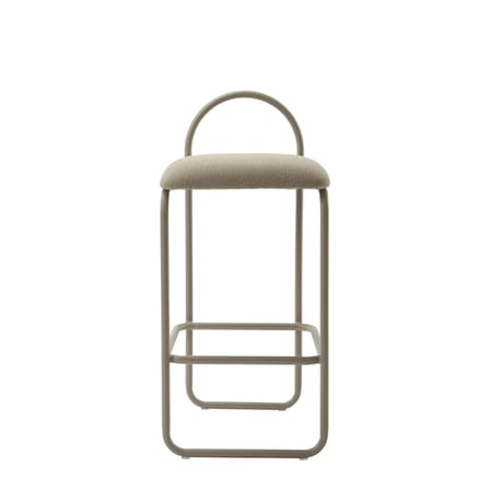 Tabouret de bar rembourré Angui Small tissu beige / H 65 cm - Tissu polyester recyclé - AYTM