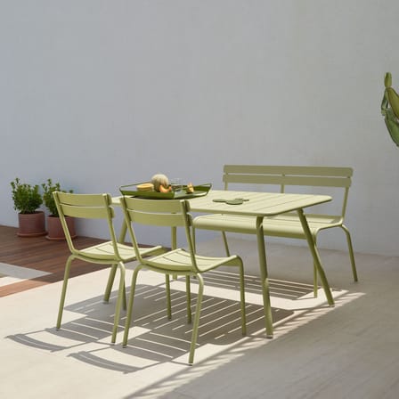 Banc avec dossier Luxembourg métal orange / 3 places - L 118 cm - Fermob