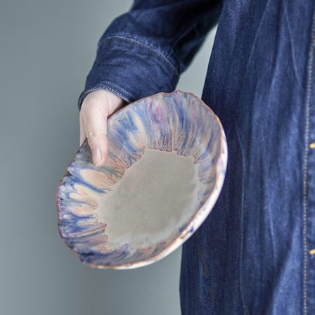 Bol Amalia céramique bleu / Ø 18,5 x H 5 cm - 350 ml - Bloomingville
