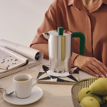 Cafetière italienne Vite vert / 3 tasses - 15 cl / Induction - Alessi