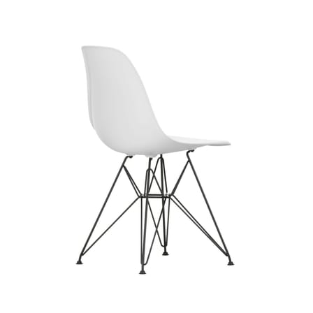 Chaise RE DSR - Eames Plastic Side Chair plastique blanc / (1950) - Pieds noirs / Recyclé - Vitra