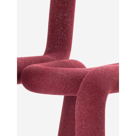 Chaise rembourrée Bold Sparkling tissu rouge / pailleté - Moustache