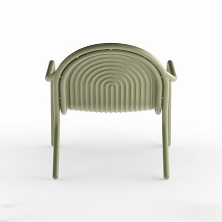 Groove Lounge Low armchair metal green - Tom Dixon