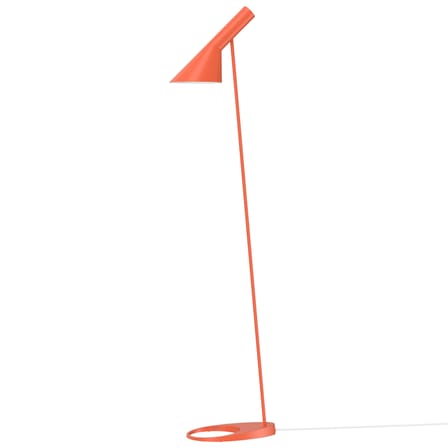 Lampadaire AJ métal orange / H 130 cm - Orientable / Arne Jacobsen, 1957 - Louis Poulsen