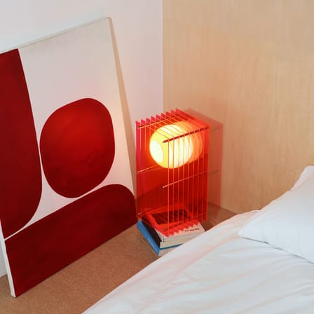 Lampe de table Lop Small Rectangle plastique rose / Lauréat Archiproducts Design Award - BANG