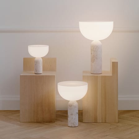Lampe sans fil rechargeable Kizu LED marbre beige / Base marbre - H 24 cm - NEW WORKS