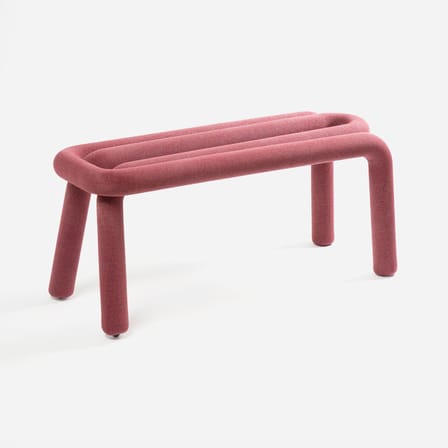 Panca imbottita Bold Sparkling tessuto rosso / Tessuto scintillante - L 100 cm - Moustache