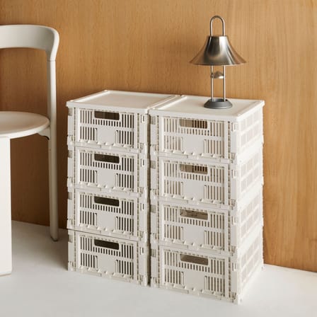 Panier Colour Crate plastique jaune Medium Square / 29,5 x 29,5 cm - Hay
