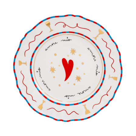 Il frutto della passione - Heart Plate ceramic blue / Ø 26.5 cm - Bitossi Home