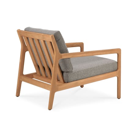 Poltrona imbottita Jack Outdoor tessuto legno marrone beige / Teck & tessuto - Ethnicraft