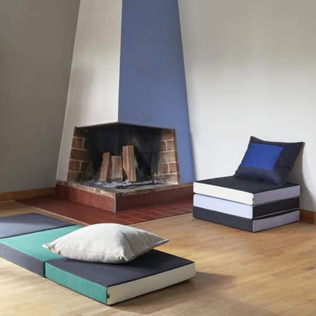 Pouf 3 Fold tissu vert / Pouf & lit d'appoint - 195 x 70 cm - Hay